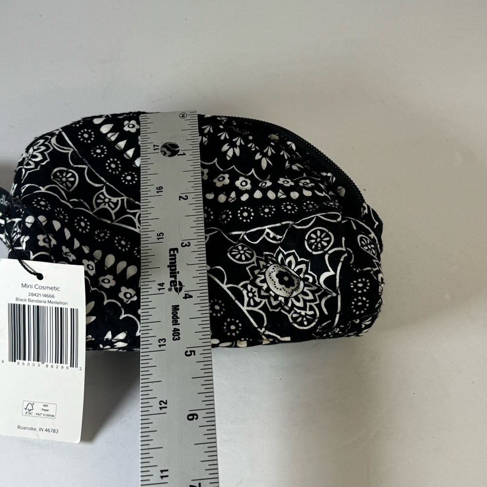 Vera Bradley Mini Cosmetic Bag – Black Bandana Medallion (NWT) - Picture 6 of 6